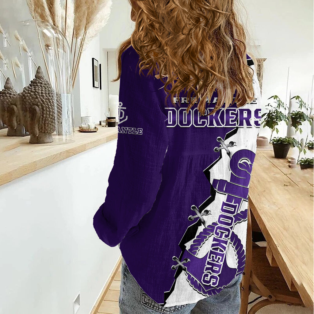 Fremantle Dockers Football 2023 Women Casual Shirt Go Freo Sporty Version 02 - Vibe Hoodie Shop