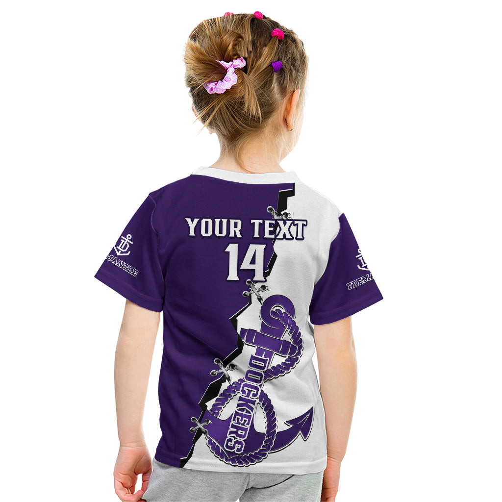 Personalised Fremantle Dockers Football 2023 Kid T Shirt Go Freo Sporty Version 02 - Vibe Hoodie Shop