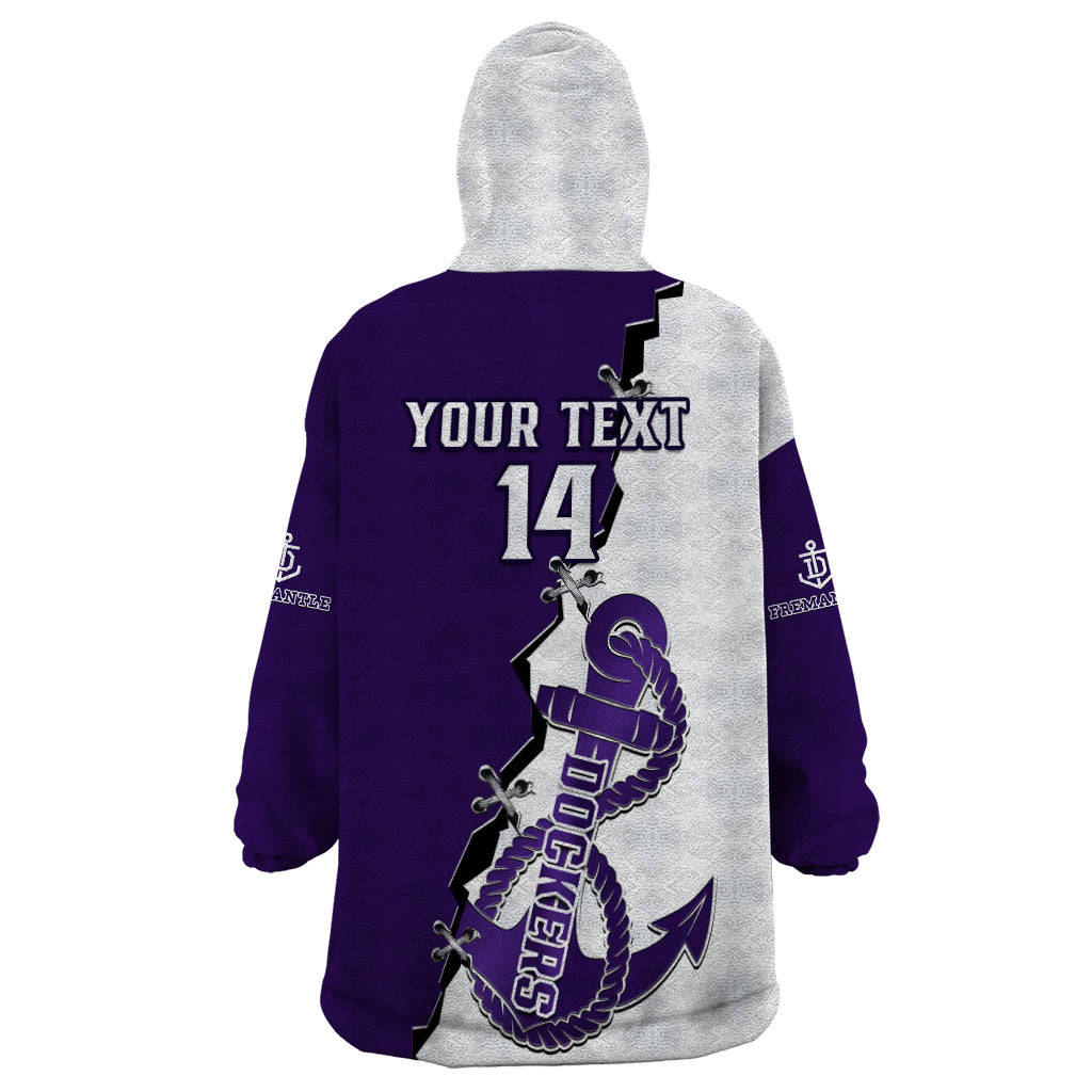 Personalised Fremantle Dockers Football 2023 Wearable Blanket Hoodie Go Freo Sporty Version 02 - Vibe Hoodie Shop