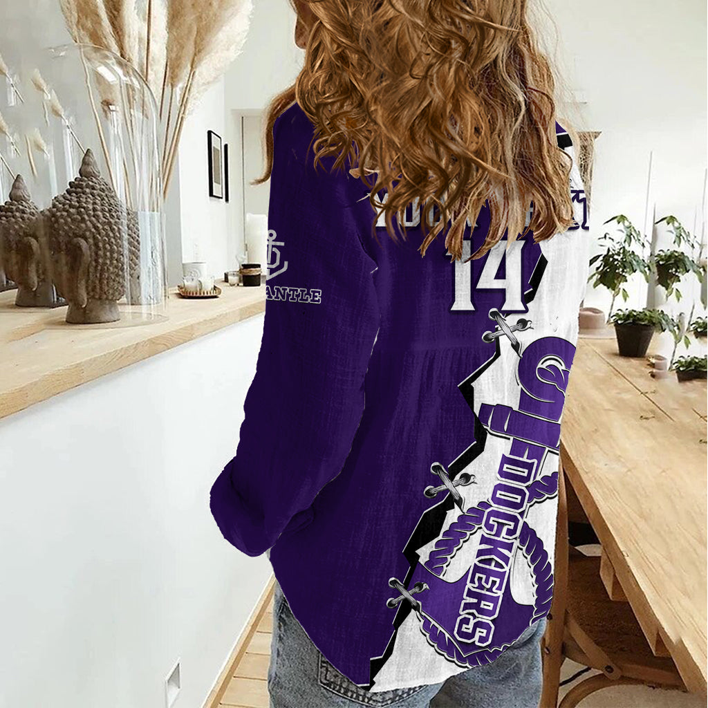 Personalised Fremantle Dockers Football 2023 Women Casual Shirt Go Freo Sporty Version 02 - Vibe Hoodie Shop