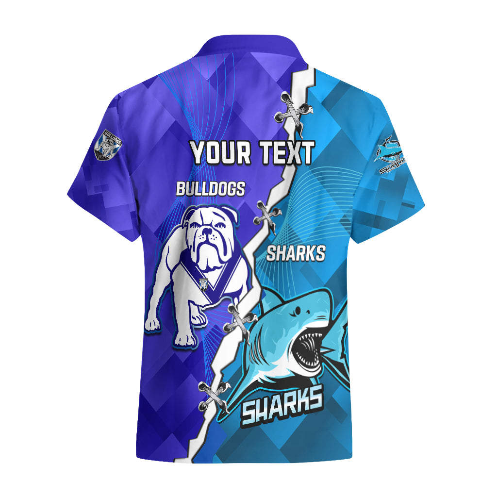 Perspnalised Sharks And Bulldogs Rugby Hawaiian Shirt Sporty Style - Vibe Hoodie Shop