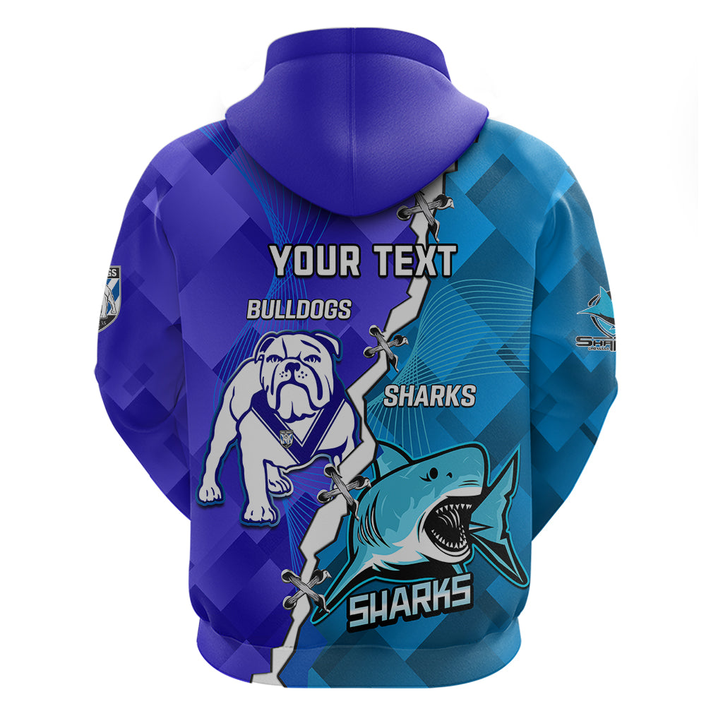 Perspnalised Sharks And Bulldogs Rugby Hoodie Sporty Style - Vibe Hoodie Shop