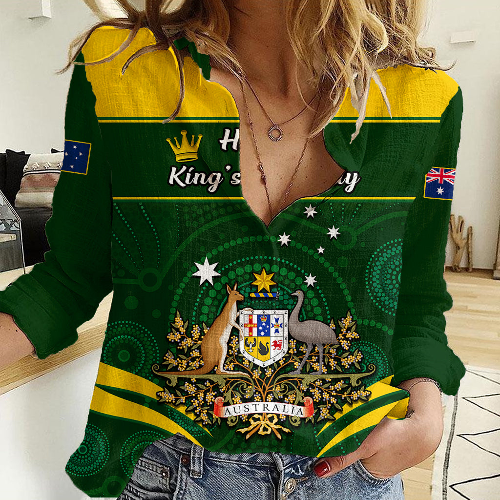 12 June Australia King Birthday Women Casual Shirt Aboriginal National Color - Vibe Hoodie Shop