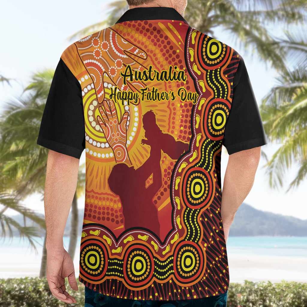 Australia Father Day Hawaiian Shirt Aussie Best Dad Ever Indigenous Hand Art - Vibe Hoodie Shop