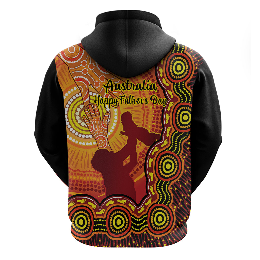 Australia Father Day Hoodie Aussie Best Dad Ever Indigenous Hand Art - Vibe Hoodie Shop