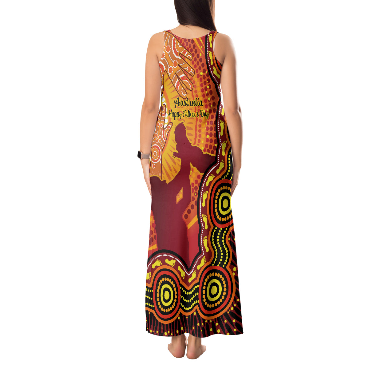 australia-father-day-tank-maxi-dress-aussie-best-dad-ever-indigenous-hand-art