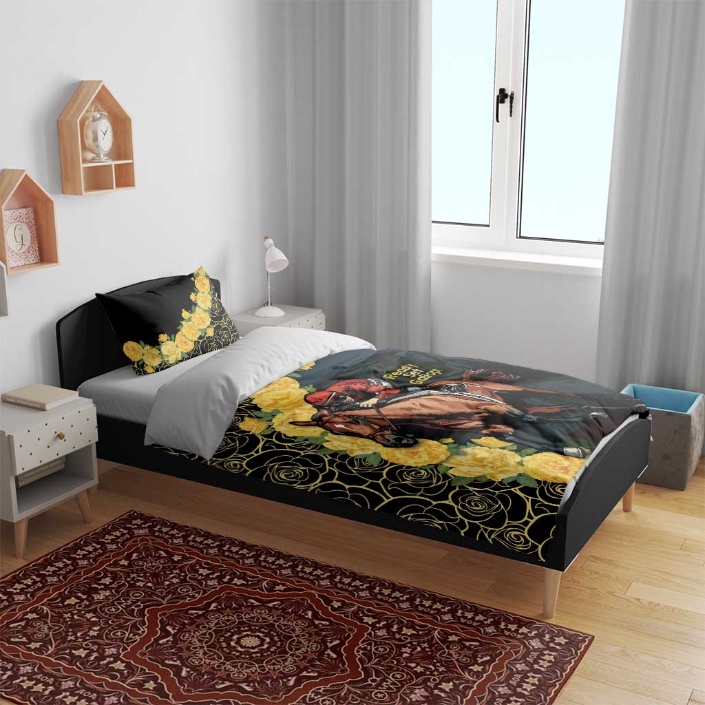 Melbourne Horse Racing Bedding Set Yellow Roses - Ready Set Gallop! - Vibe Hoodie Shop