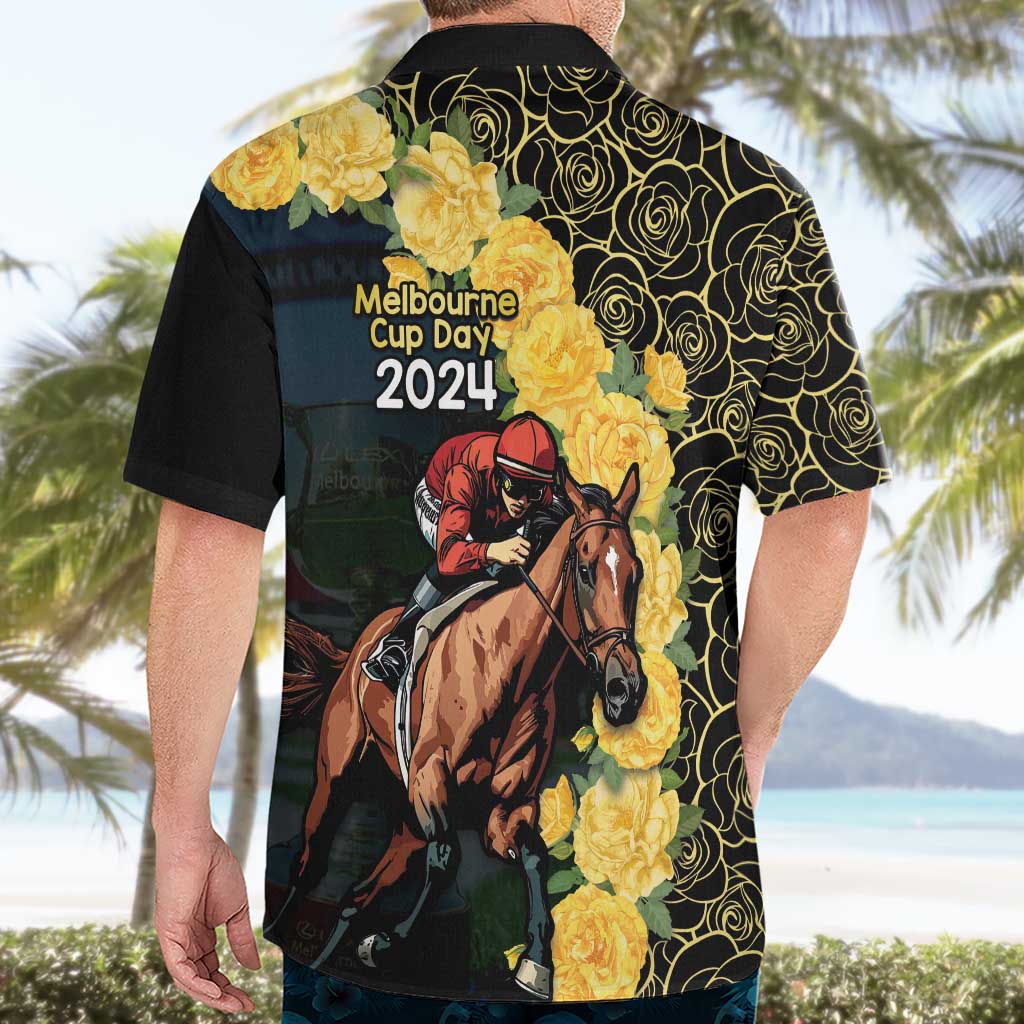 Melbourne Horse Racing Hawaiian Shirt Yellow Roses - Ready Set Gallop! - Vibe Hoodie Shop