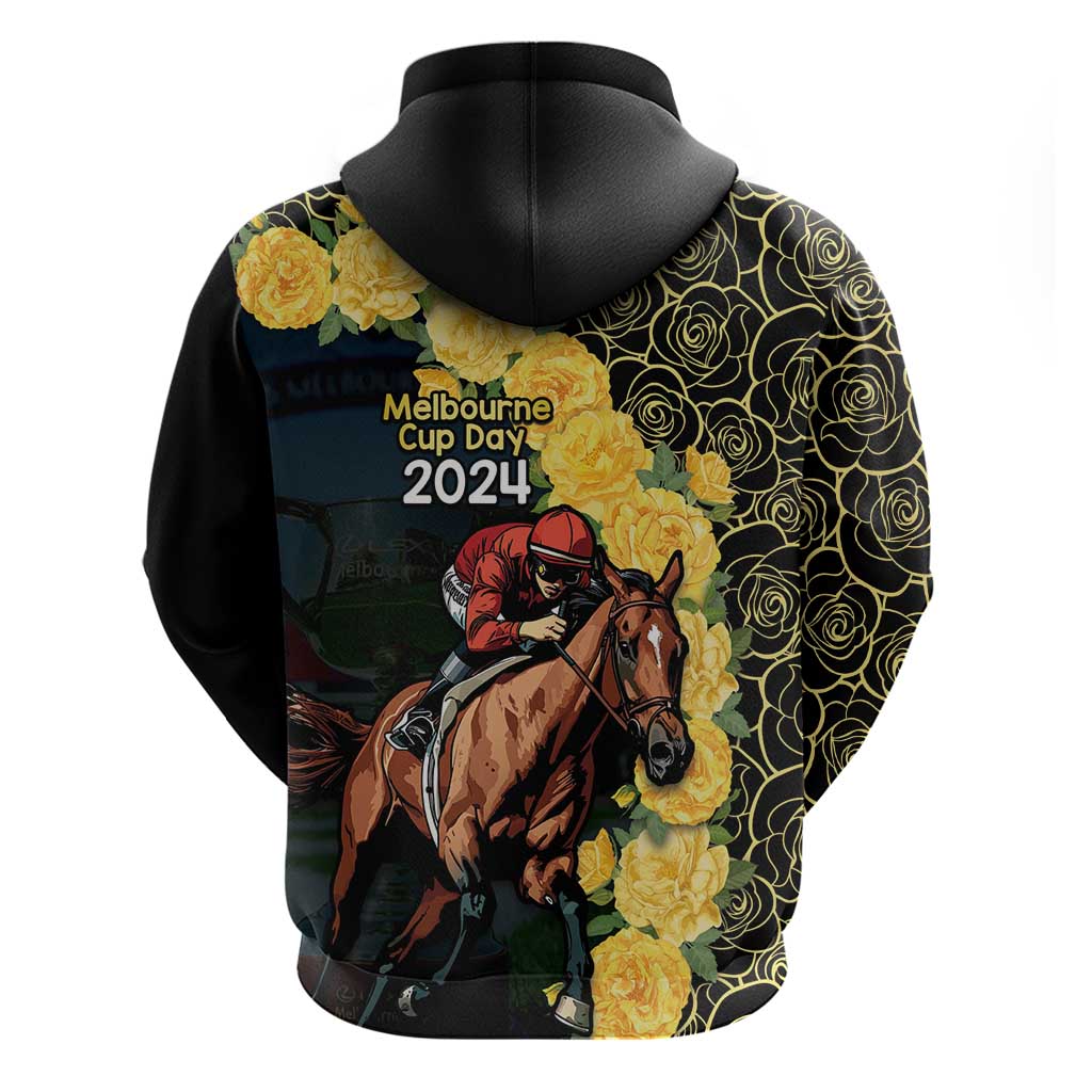 Melbourne Horse Racing Hoodie Yellow Roses - Ready Set Gallop! - Vibe Hoodie Shop