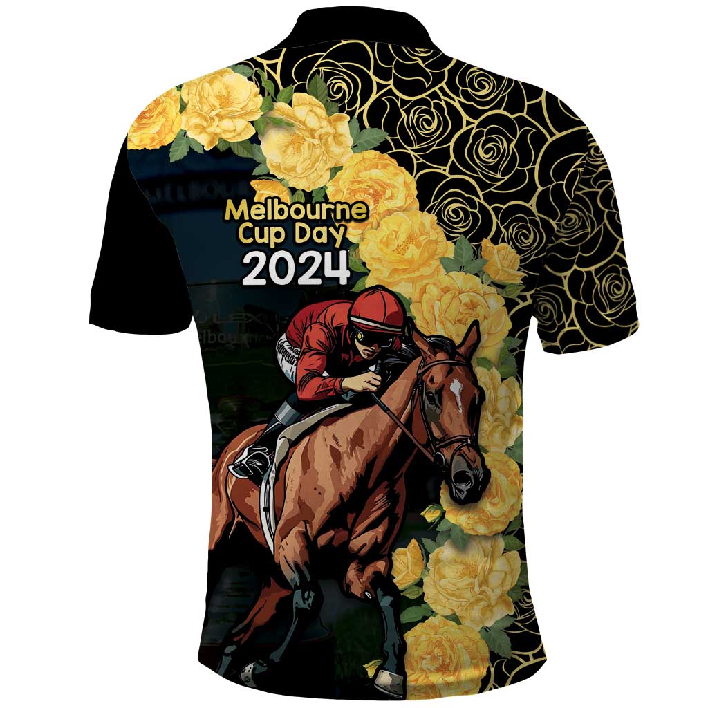Melbourne Horse Racing Polo Shirt Yellow Roses - Ready Set Gallop! - Vibe Hoodie Shop