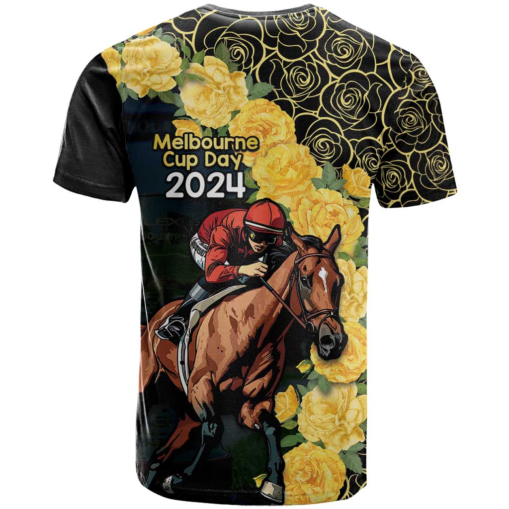 Melbourne Horse Racing T Shirt Yellow Roses - Ready Set Gallop! - Vibe Hoodie Shop