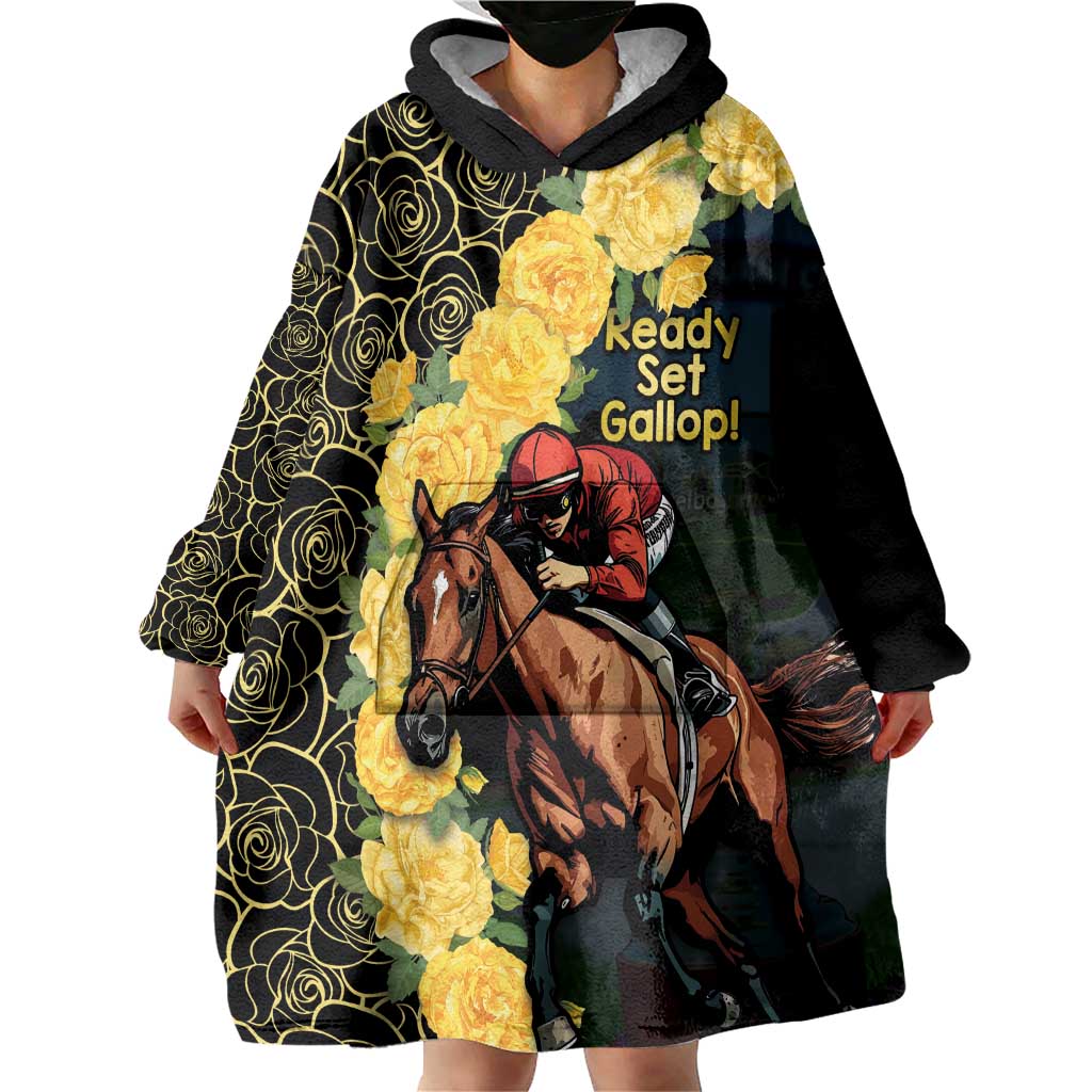 Melbourne Horse Racing Wearable Blanket Hoodie Yellow Roses - Ready Set Gallop! - Vibe Hoodie Shop