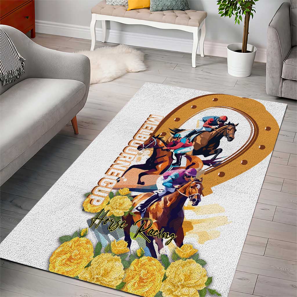 Melbourne Cup Australia Area Rug Horse Racing Happy 164th Anniversary - Vibe Hoodie Shop