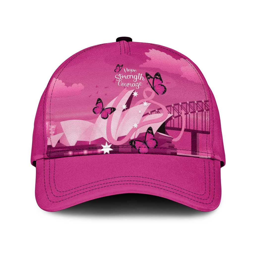 Australia Breast Cancer Awareness Classic Cap Sydney Opera House Butterfly Pink Ribbon - Vibe Hoodie