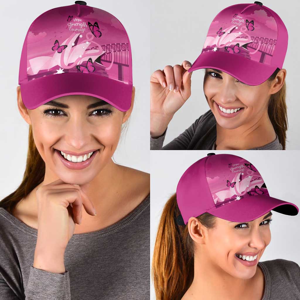 Australia Breast Cancer Awareness Classic Cap Sydney Opera House Butterfly Pink Ribbon - Vibe Hoodie