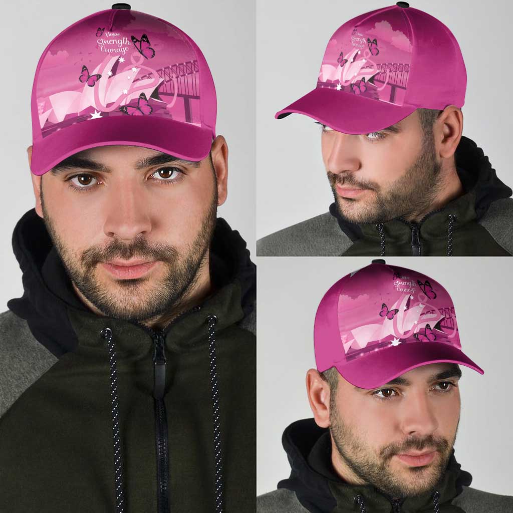 Australia Breast Cancer Awareness Classic Cap Sydney Opera House Butterfly Pink Ribbon - Vibe Hoodie