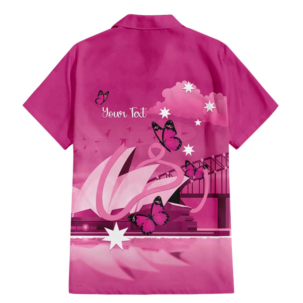 Personalised Australia Breast Cancer Awareness Family Matching Mermaid Dress and Hawaiian Shirt Sydney Opera House Butterfly Pink Ribbon - Vibe Hoodie