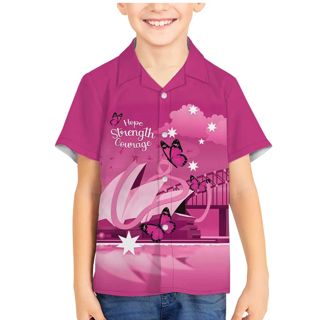Personalised Australia Breast Cancer Awareness Family Matching Mermaid Dress and Hawaiian Shirt Sydney Opera House Butterfly Pink Ribbon - Vibe Hoodie