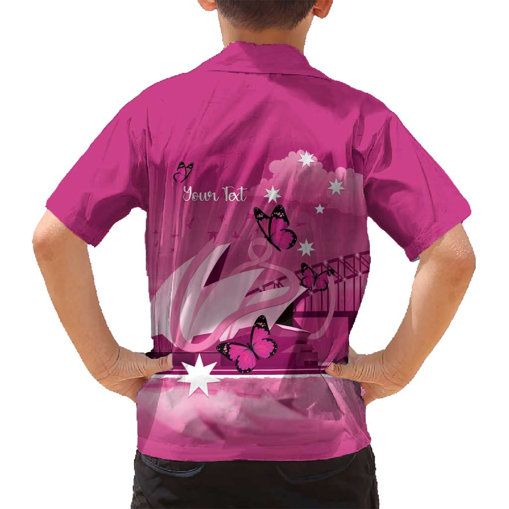 Personalised Australia Breast Cancer Awareness Family Matching Off Shoulder Short Dress and Hawaiian Shirt Sydney Opera House Butterfly Pink Ribbon - Vibe Hoodie