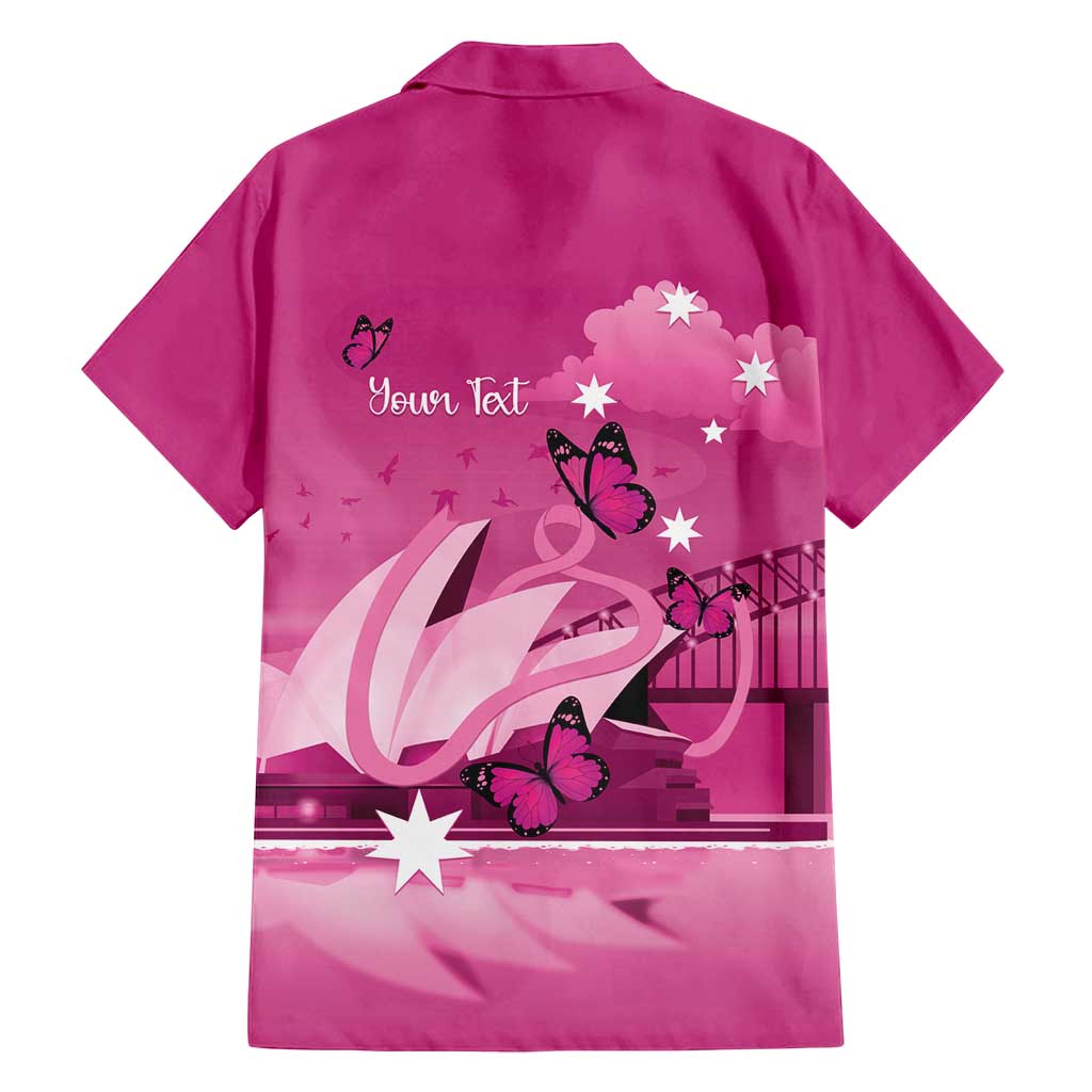 Personalised Australia Breast Cancer Awareness Family Matching Puletasi and Hawaiian Shirt Sydney Opera House Butterfly Pink Ribbon - Vibe Hoodie