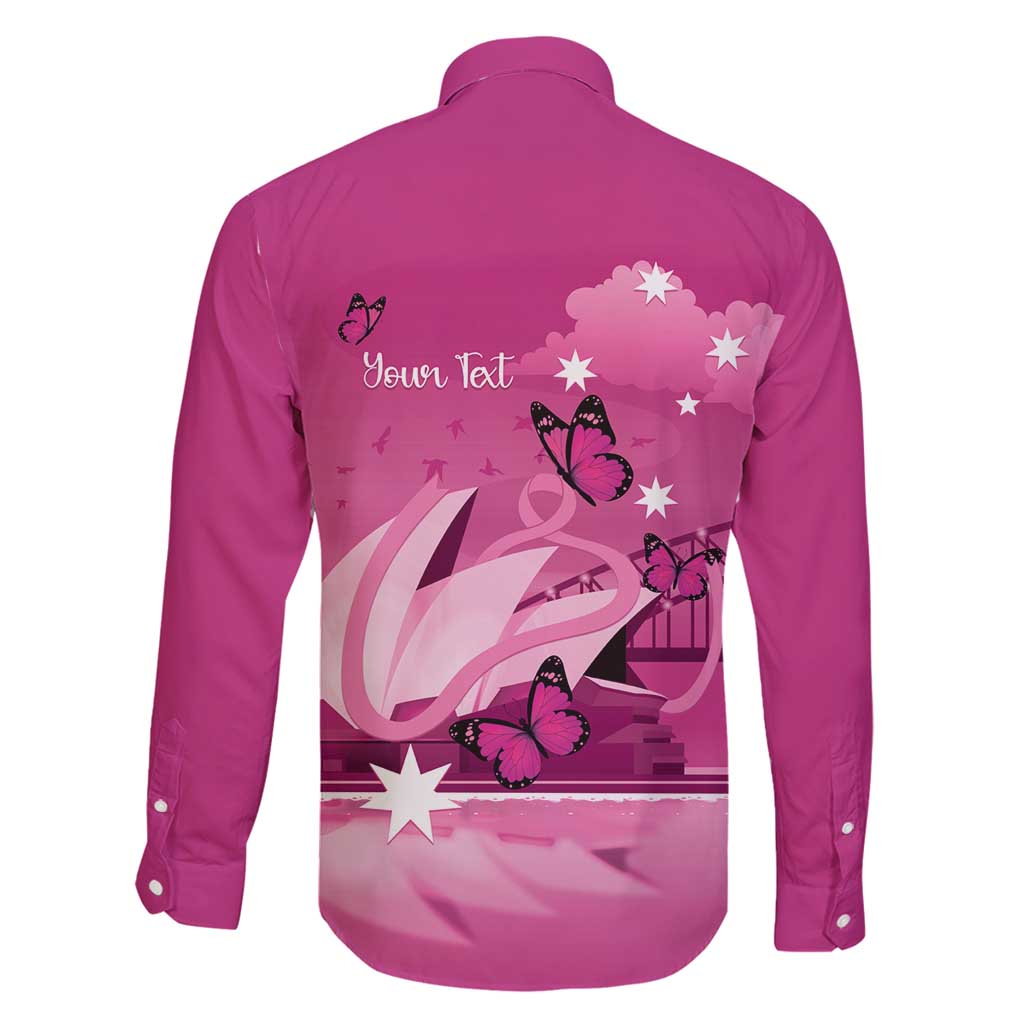 Personalised Australia Breast Cancer Awareness Family Matching Summer Maxi Dress and Hawaiian Shirt Sydney Opera House Butterfly Pink Ribbon - Vibe Hoodie