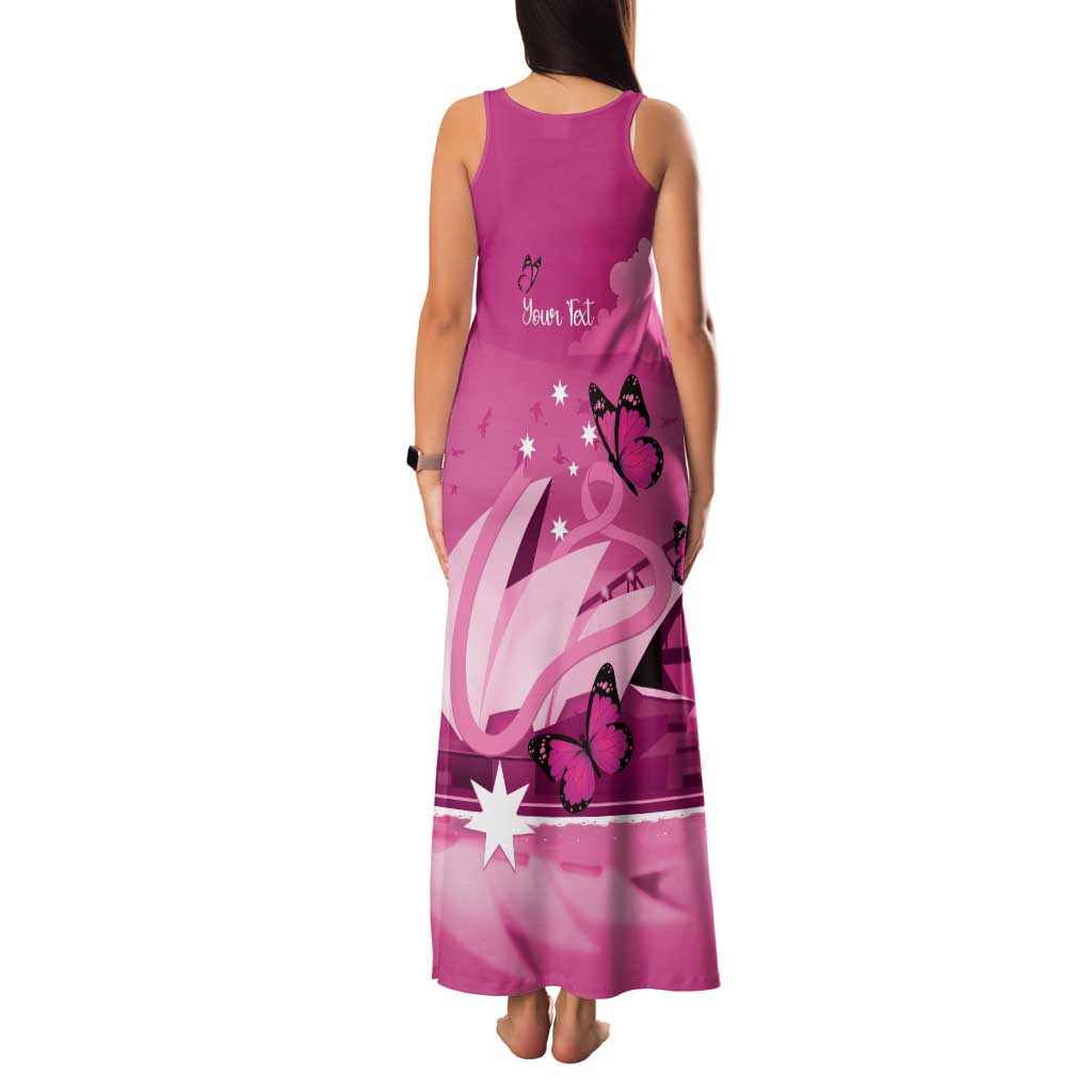 Personalised Australia Breast Cancer Awareness Family Matching Tank Maxi Dress and Hawaiian Shirt Sydney Opera House Butterfly Pink Ribbon - Vibe Hoodie