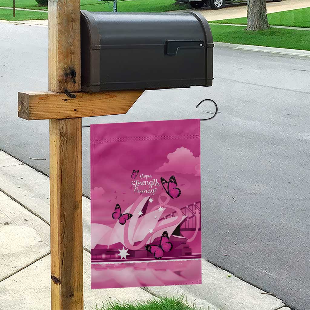 Australia Breast Cancer Awareness Garden Flag Sydney Opera House Butterfly Pink Ribbon - Vibe Hoodie