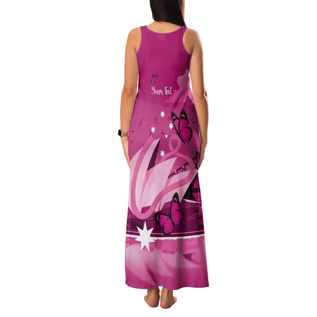 Personalised Australia Breast Cancer Awareness Tank Maxi Dress Sydney Opera House Butterfly Pink Ribbon - Vibe Hoodie