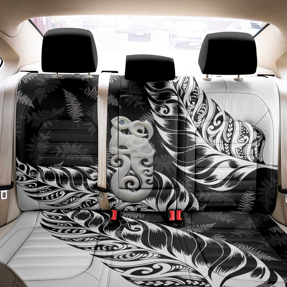 Aotearoa Manaia NZ Maori Silver Fern Back Car Seat Cover