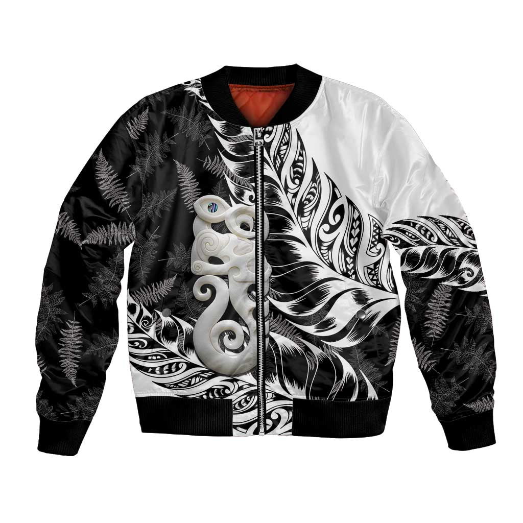 Aotearoa Manaia NZ Maori Silver Fern Bomber Jacket - Vibe Hoodie Shop