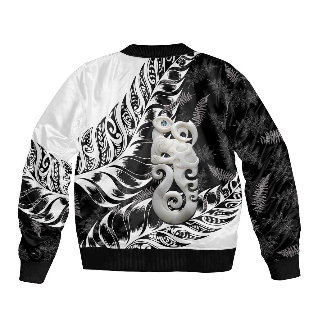 Aotearoa Manaia NZ Maori Silver Fern Bomber Jacket - Vibe Hoodie Shop