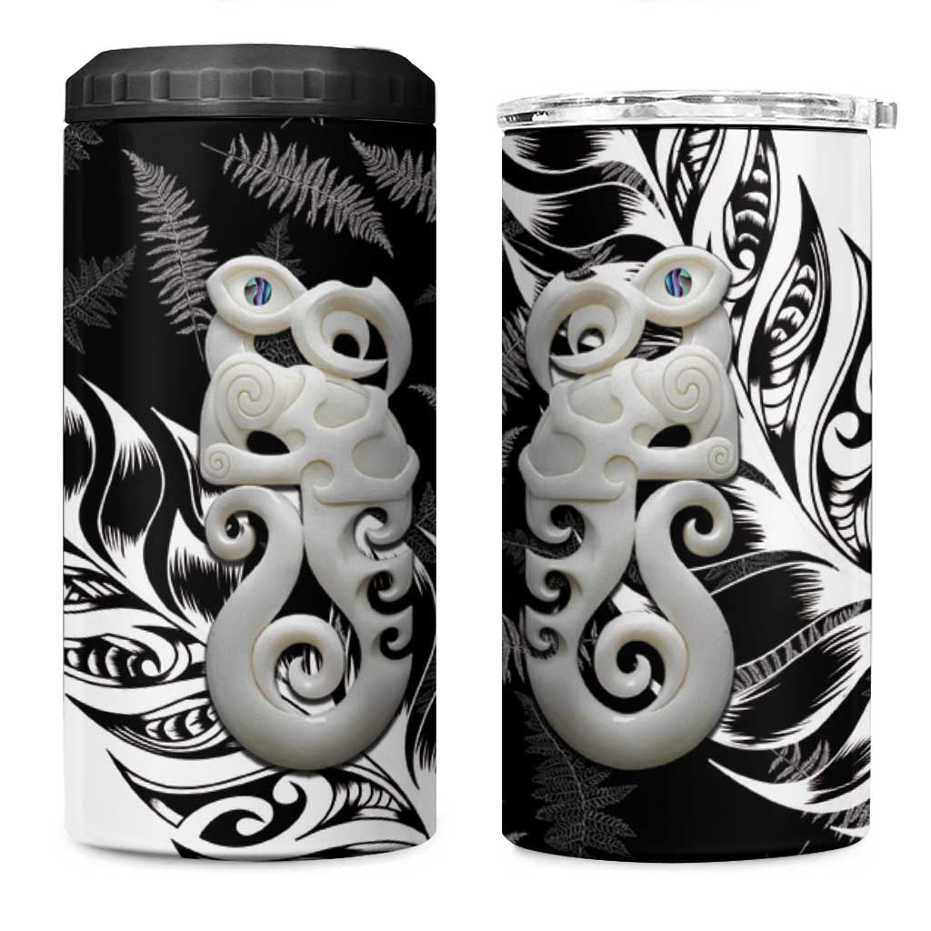 Aotearoa Manaia NZ Maori Silver Fern 4 in 1 Can Cooler Tumbler