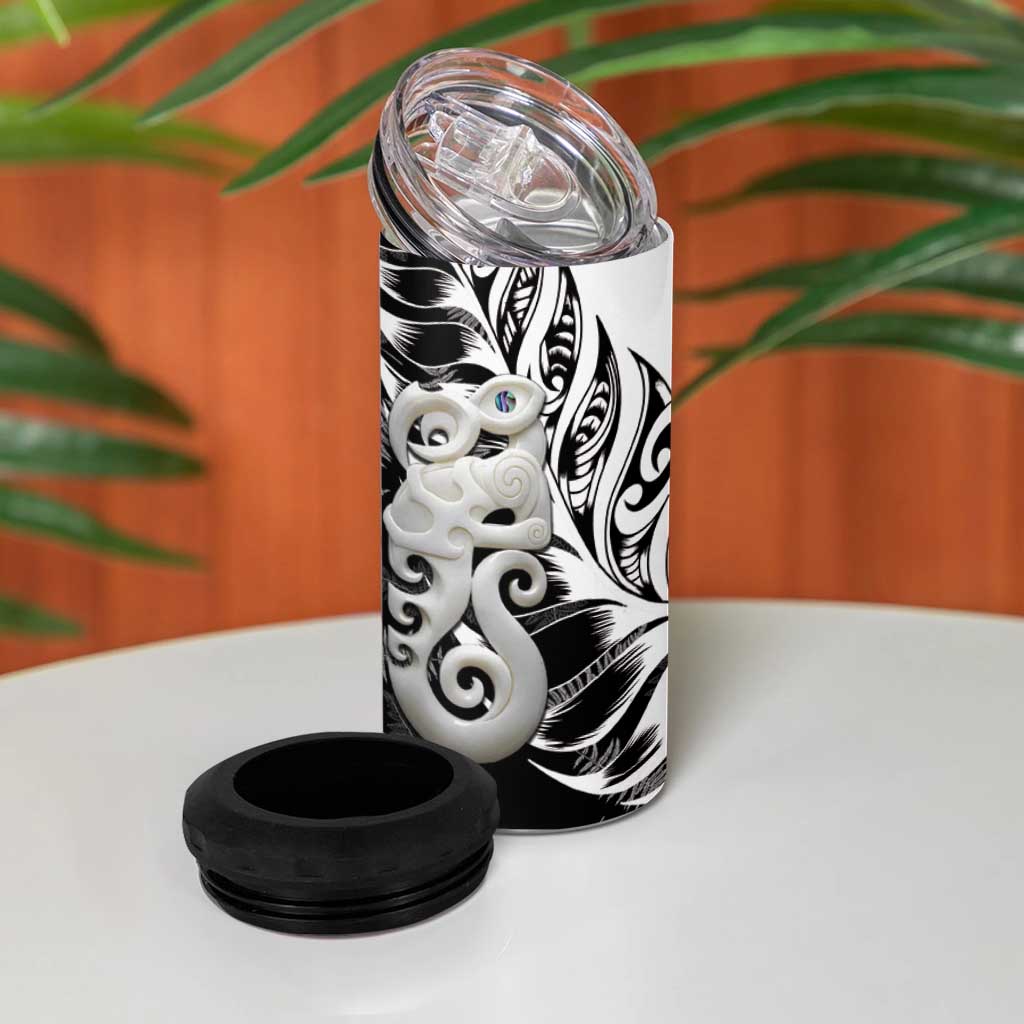 Aotearoa Manaia NZ Maori Silver Fern 4 in 1 Can Cooler Tumbler