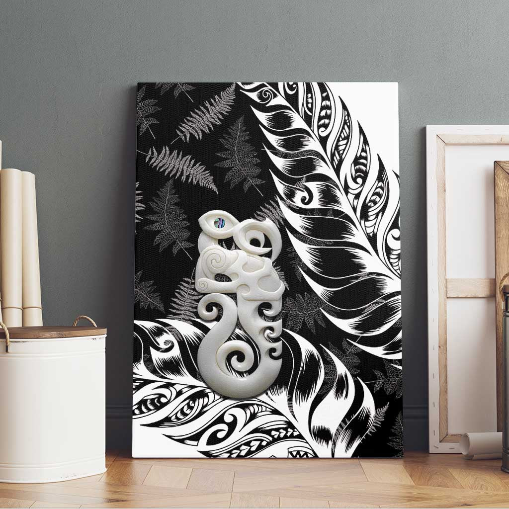 Aotearoa Manaia NZ Maori Silver Fern Canvas Wall Art