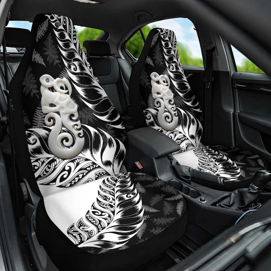 Aotearoa Manaia NZ Maori Silver Fern Car Seat Cover - Vibe Hoodie Shop