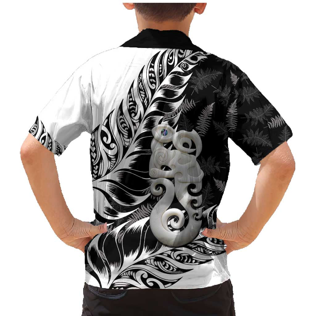 Aotearoa Manaia NZ Maori Silver Fern Family Matching Mermaid Dress and Hawaiian Shirt