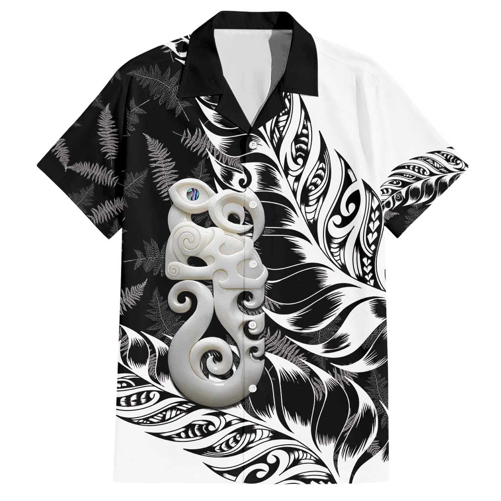 Aotearoa Manaia NZ Maori Silver Fern Family Matching Short Sleeve Bodycon Dress and Hawaiian Shirt