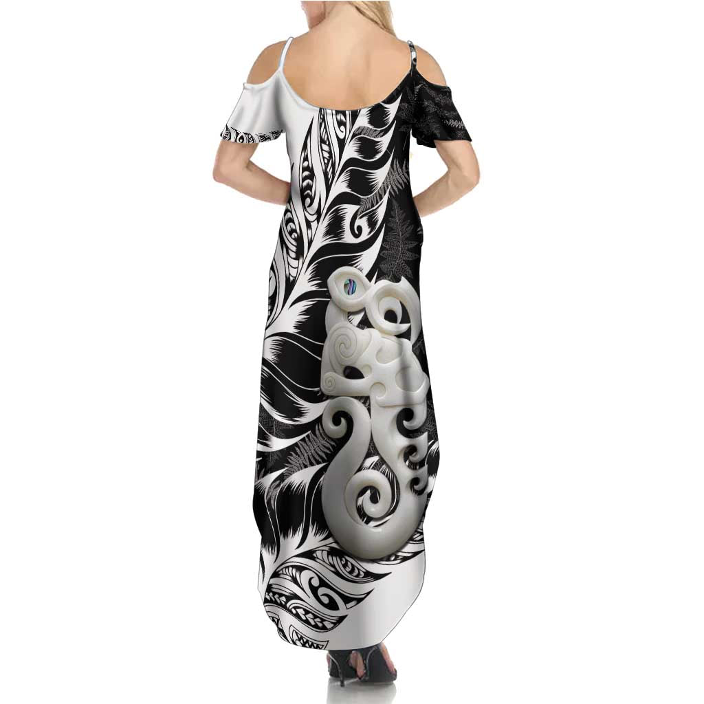 Aotearoa Manaia NZ Maori Silver Fern Family Matching Summer Maxi Dress and Hawaiian Shirt