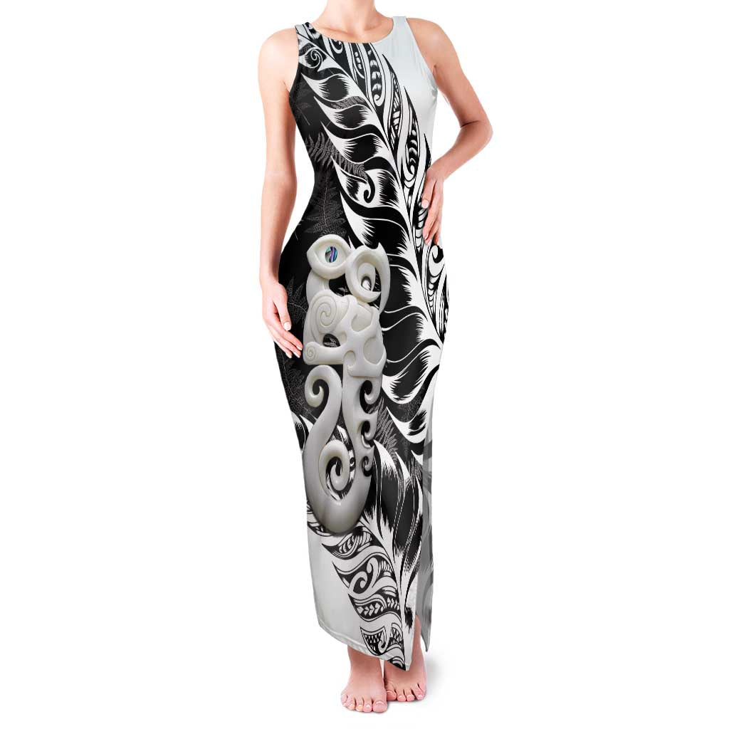 Aotearoa Manaia NZ Maori Silver Fern Family Matching Tank Maxi Dress and Hawaiian Shirt