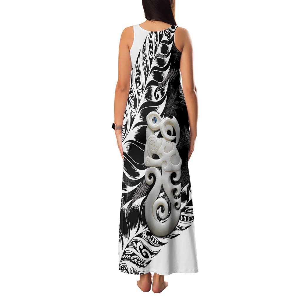 Aotearoa Manaia NZ Maori Silver Fern Family Matching Tank Maxi Dress and Hawaiian Shirt