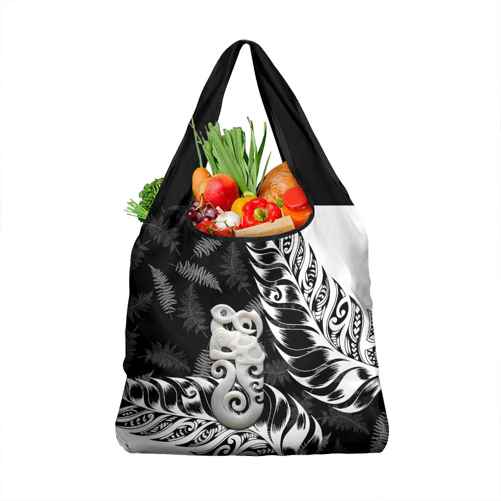 Aotearoa Manaia NZ Maori Silver Fern Grocery Bag