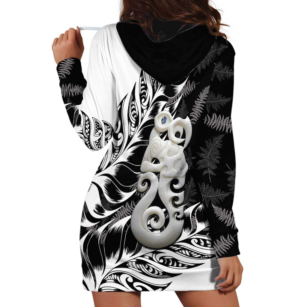 Aotearoa Manaia NZ Maori Silver Fern Hoodie Dress - Vibe Hoodie Shop