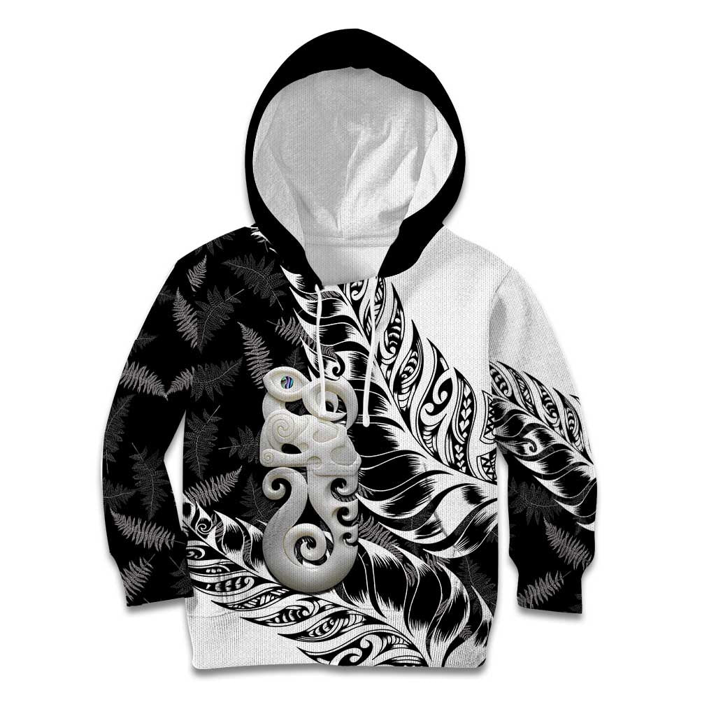 Aotearoa Manaia NZ Maori Silver Fern Kid Hoodie - Vibe Hoodie Shop