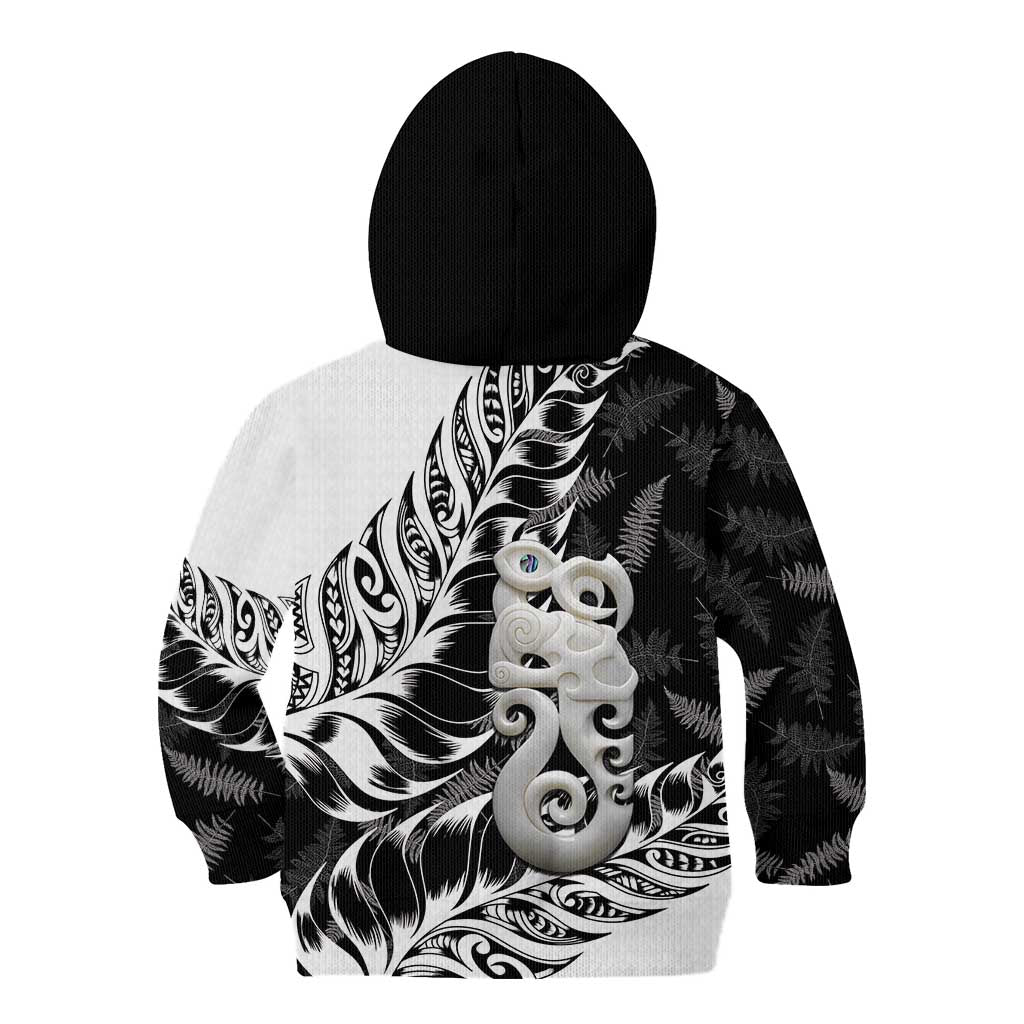 Aotearoa Manaia NZ Maori Silver Fern Kid Hoodie - Vibe Hoodie Shop