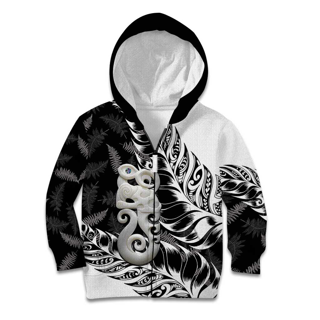 Aotearoa Manaia NZ Maori Silver Fern Kid Hoodie - Vibe Hoodie Shop