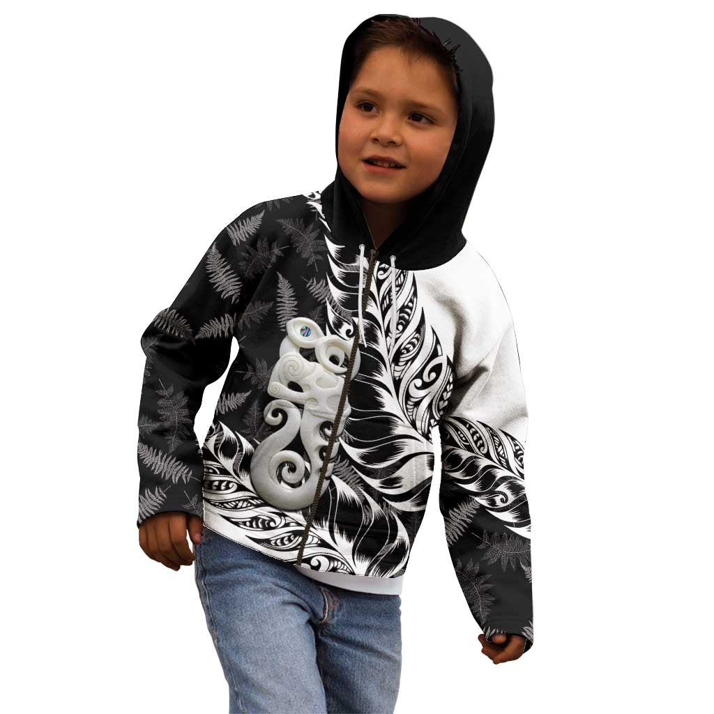 Aotearoa Manaia NZ Maori Silver Fern Kid Hoodie - Vibe Hoodie Shop