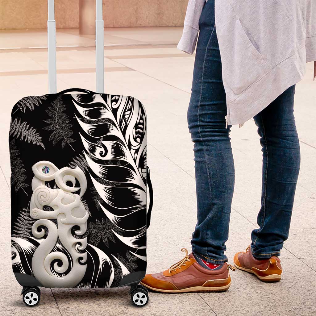 Aotearoa Manaia NZ Maori Silver Fern Luggage Cover - Vibe Hoodie Shop