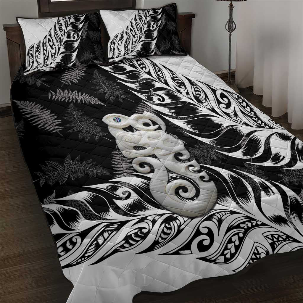 Aotearoa Manaia NZ Maori Silver Fern Quilt Bed Set - Vibe Hoodie Shop