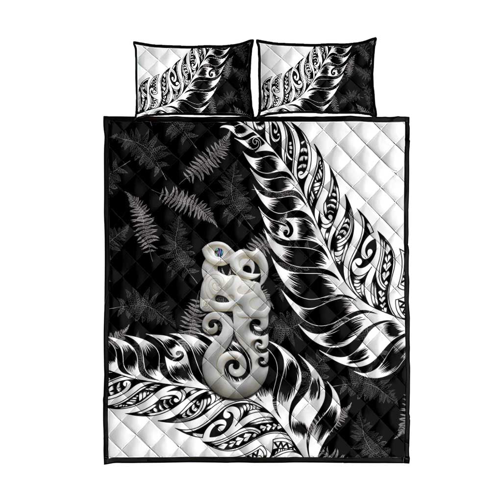 Aotearoa Manaia NZ Maori Silver Fern Quilt Bed Set - Vibe Hoodie Shop