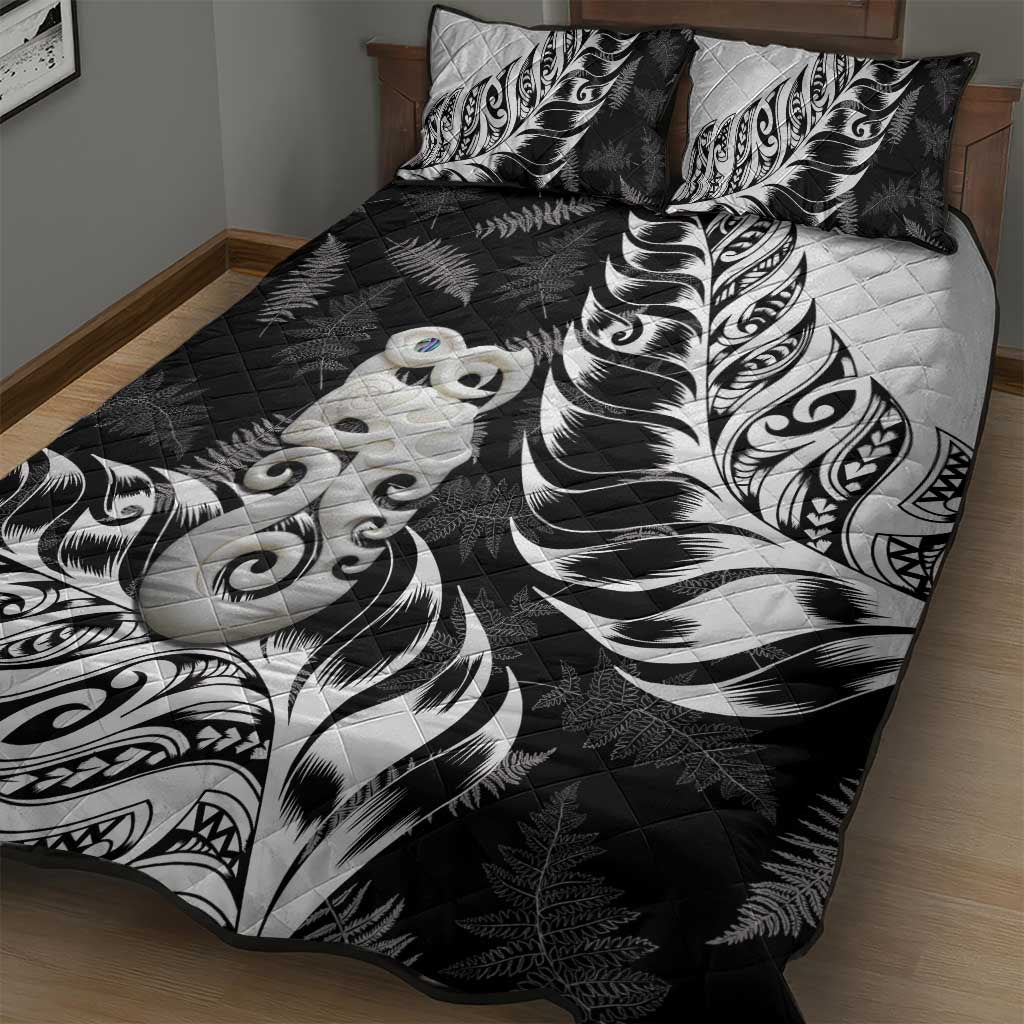 Aotearoa Manaia NZ Maori Silver Fern Quilt Bed Set - Vibe Hoodie Shop